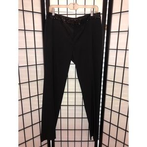 INC Women’s Black Beaded Waist Trouser Pants Sz 12